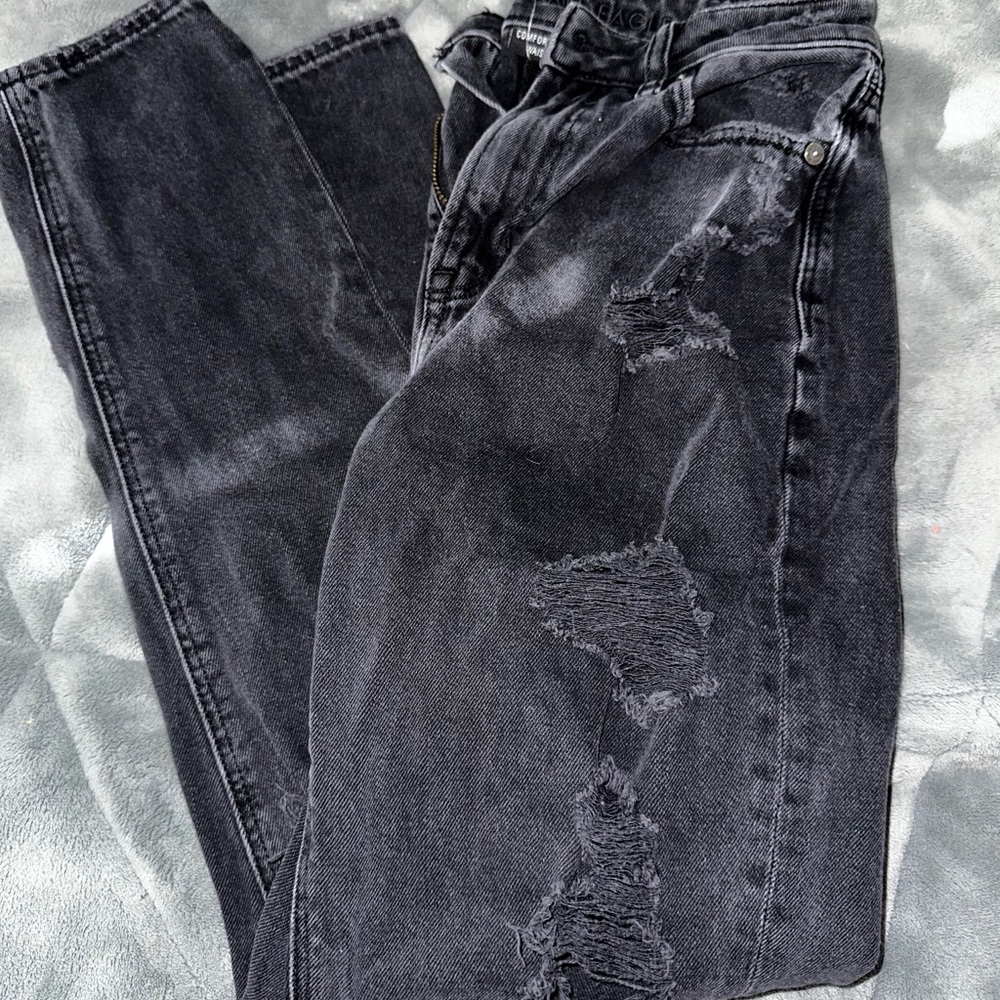 American Eagle Black Ankle Jeans With Holes